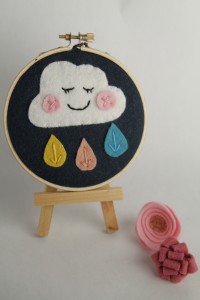 This happy cloud hoop art is ready to ship in time for Christmas! (U.S. only).